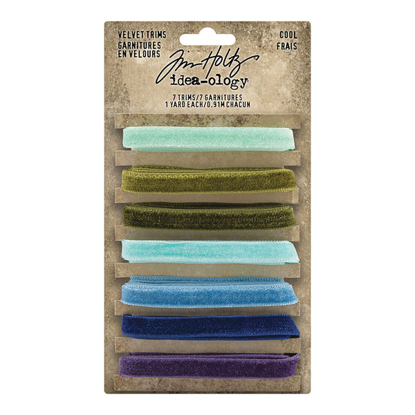 Tim Holtz Idea-Ology Velvet Trims Cool 7 Pieces