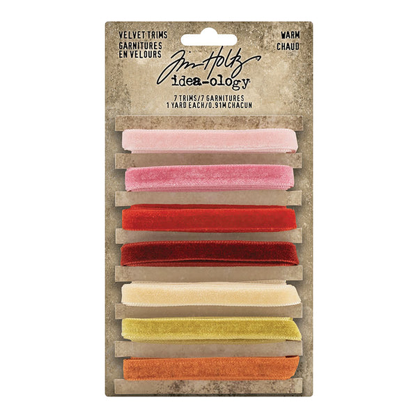 Tim Holtz Idea-Ology Velvet Trims Warm 7 Pieces