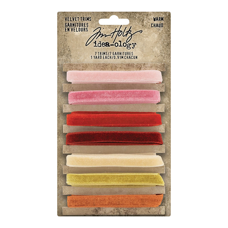 Tim Holtz Idea-Ology Velvet Trims Warm 7 Pieces