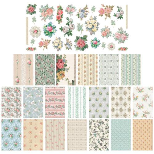 Tim Holtz Idea-Ology Worn Wallpaper Scraps 49 Pieces