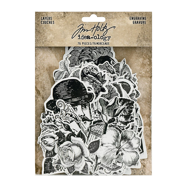 Tim Holtz Idea-Ology Layers Engraving 76 Pieces