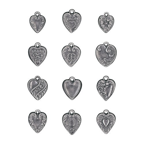 Tim Holtz Idea-Ology Heart Adornments 12 Pieces