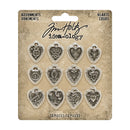 Tim Holtz Idea-Ology Heart Adornments 12 Pieces