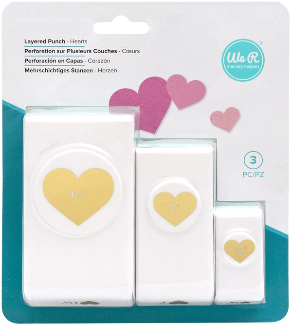 We R Memory Keepers 3 Piece Nesting Heart Punch