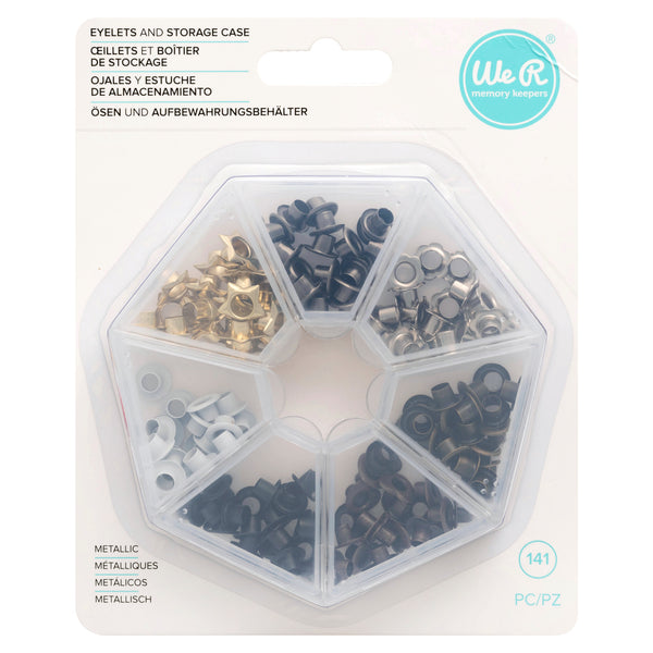 We R Memory Keepers Crop-A-Dile 141 Piece Metallic Eyelets and Storage Case