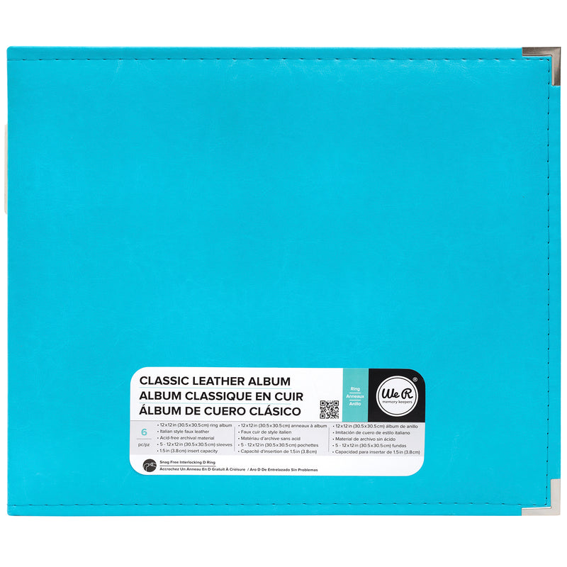 We R Memory Keepers Classic 12" x 12" Ring Aqua Album & Sleeves