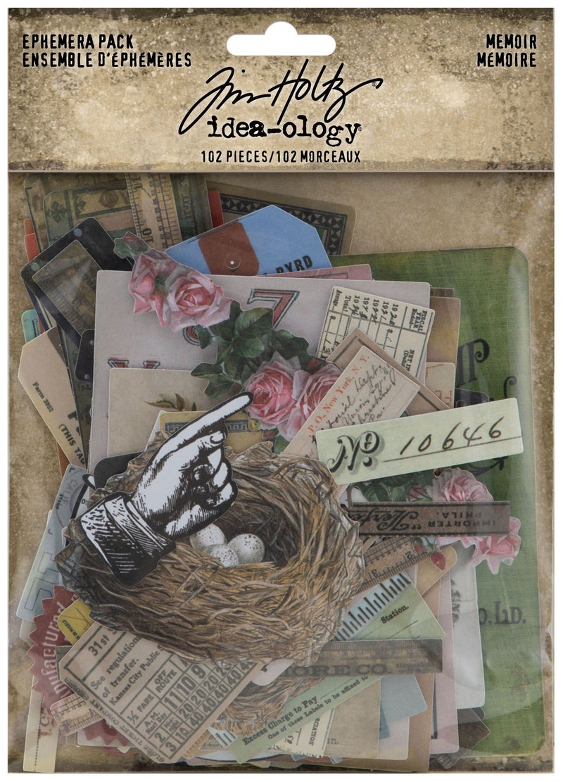 Tim Holtz Idea-Ology Memoir Ephemera Pack of 12 Pieces