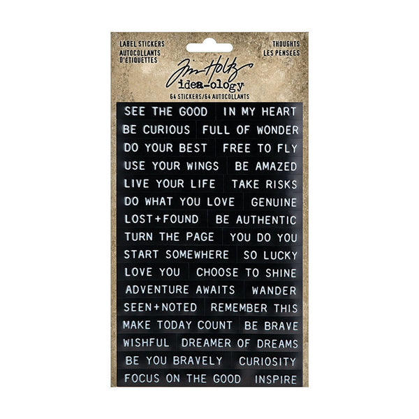 Tim Holtz Idea-Ology Label Stickers Thoughts 64 Pieces