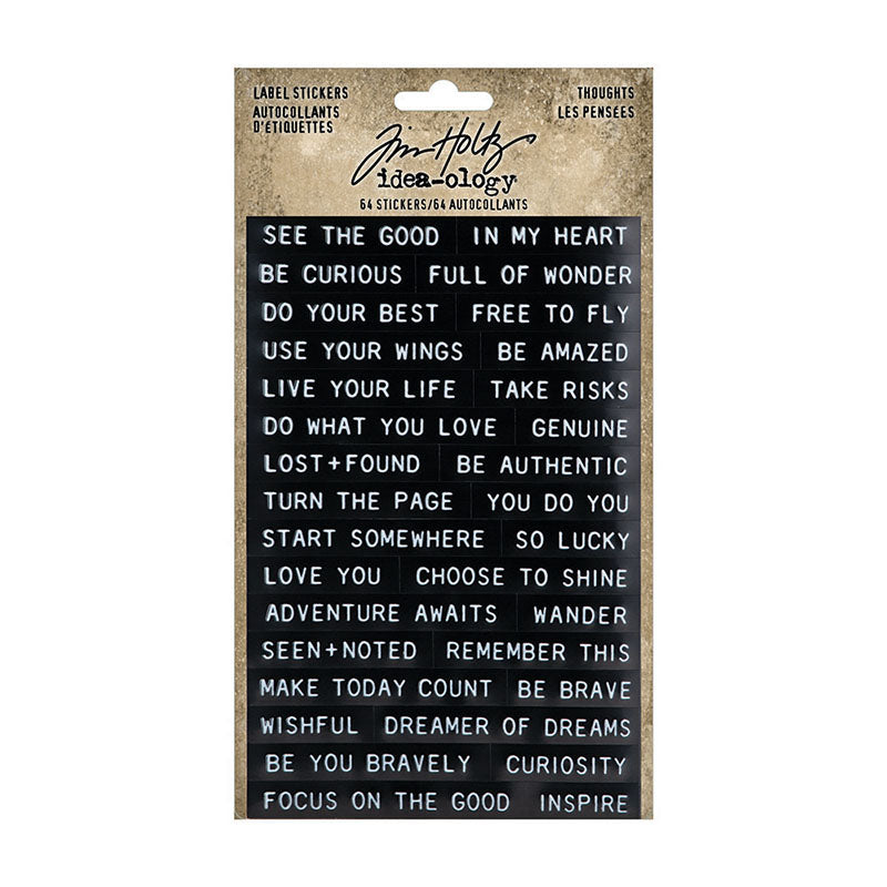 Tim Holtz Idea-Ology Label Stickers Thoughts 64 Pieces