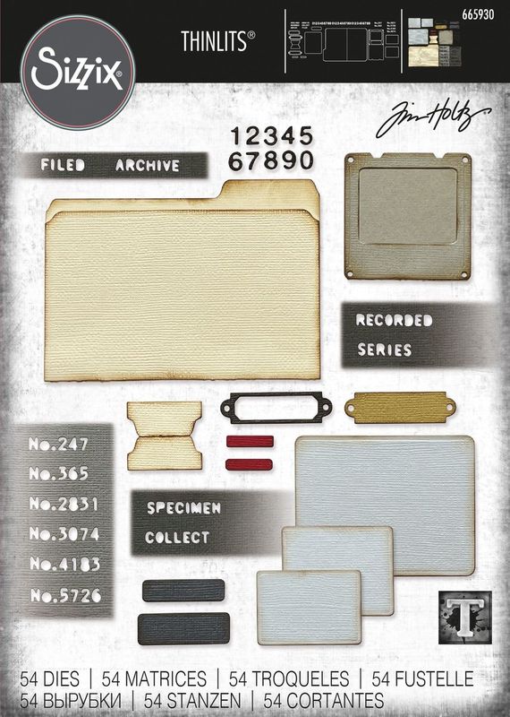 Sizzix by Tim Holtz Specimen Thinlits Dies 54 Pieces