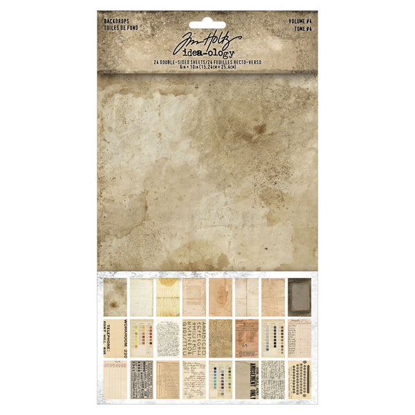 Tim Holtz Idea-Ology Backdrops 6"X10" Volume #4 Double-Sided Cardstock