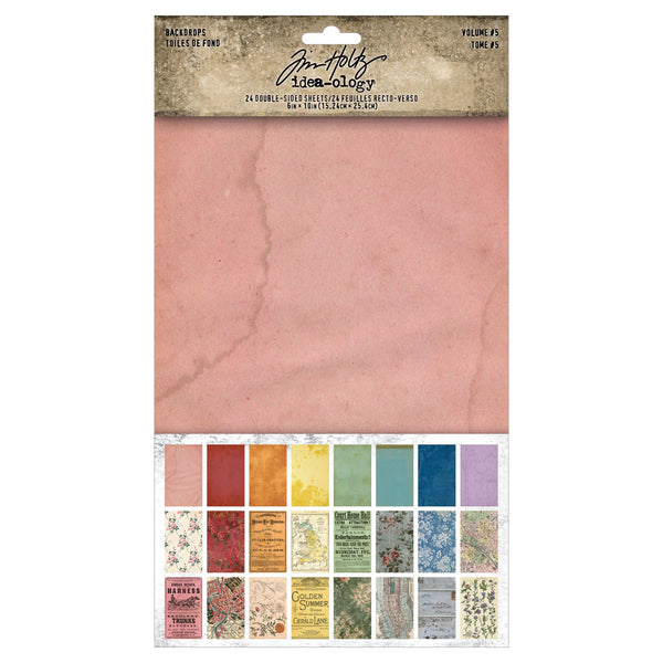 Tim Holtz Idea-Ology Backdrops 6"X10" Volume #5 Double-Sided Cardstock