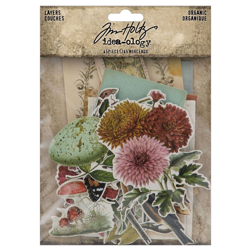 Tim Holtz Idea-Ology Organic Layers Die-Cuts 45 Pieces