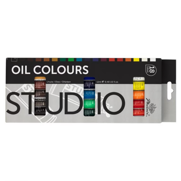 Phoenix Artists' Oil Colour Paints 12ml Set of 18