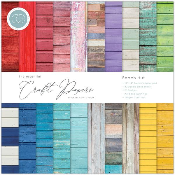 Craft Consortium Double-Sided 12"X12" Beach Hut Paper Pad 
