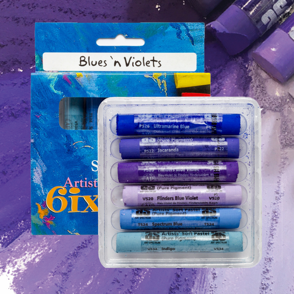 Art Spectrum Round Pastels Set of 6 - Blues n Violets