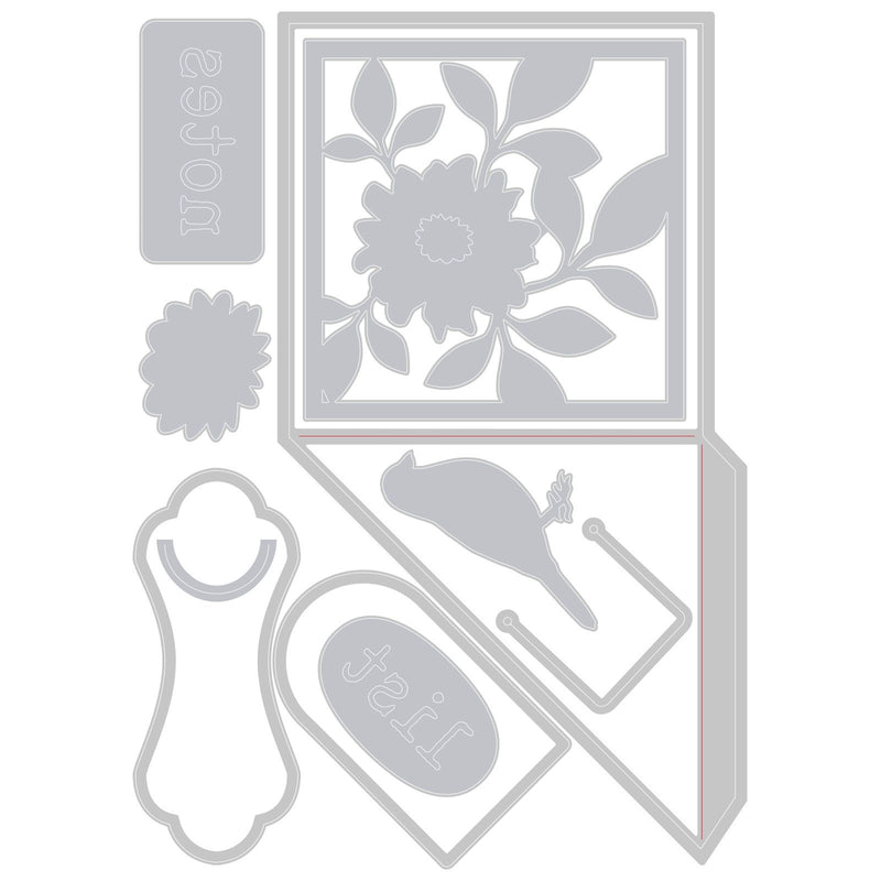 Sizzix By Eileen Hull Thinlits Floral Pocket And Paperclips Die Set of 10 Pieces