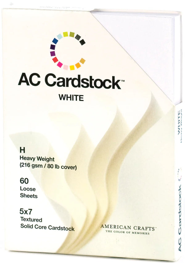 American Crafts 5" x 7" Textured 60 Sheets White Cardstock Variety Pack