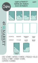 Sizzix By 49 And Market Clear Stamps with Framelits Dies Painted Palettes 13 Pieces