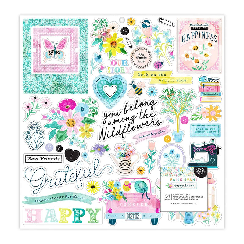 Paige Evans 12" x 12" Happy Haven Foam Stickers