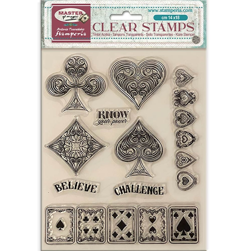 Stamperia Master Of Magic 5.5"X7" Playing Cards Clear Stamps