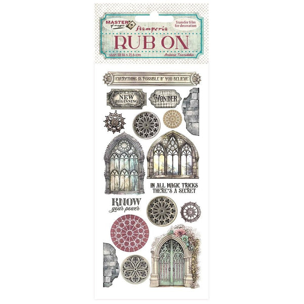 Stamperia Rub-On 4"X8.5" Gothic Windows Stencil