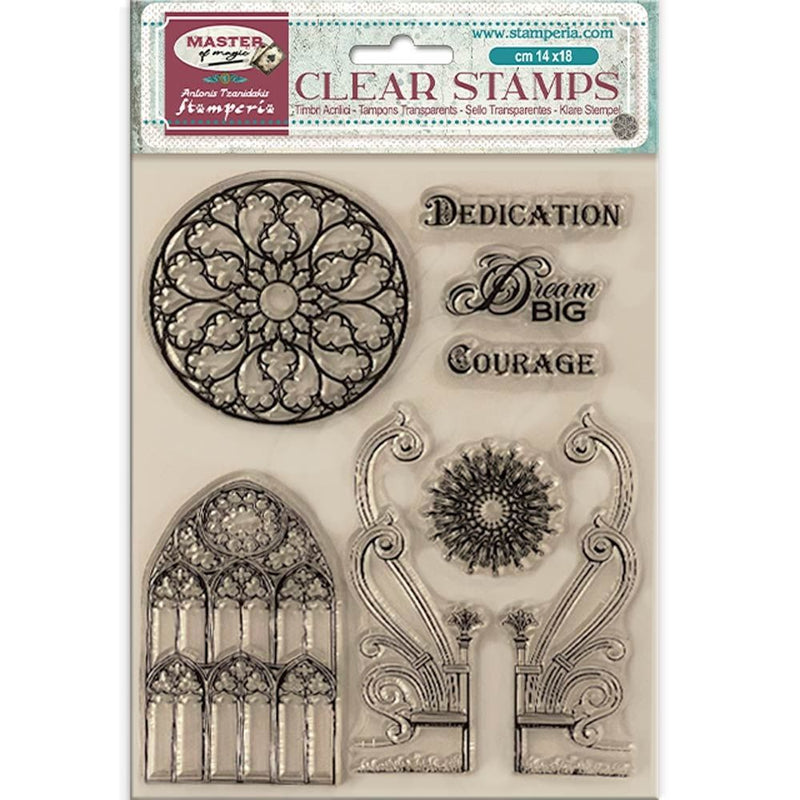Stamperia Master Of Magic 5.5"X7" Gothic Elements Clear Stamps 