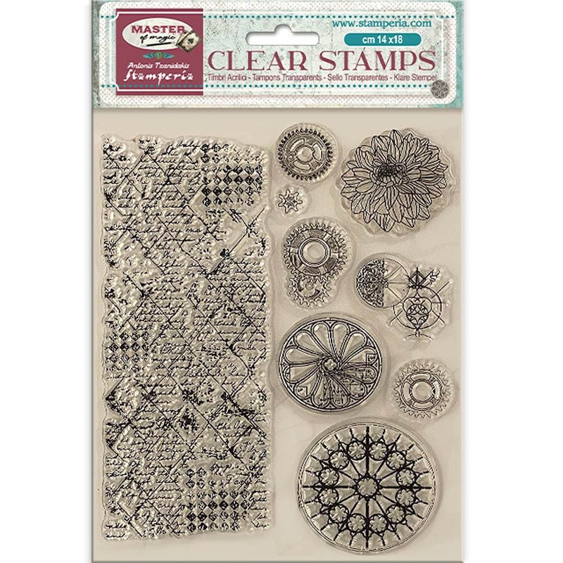 Stamperia Master Of Magic 5.5"X7" Border & Circles Clear Stamps 