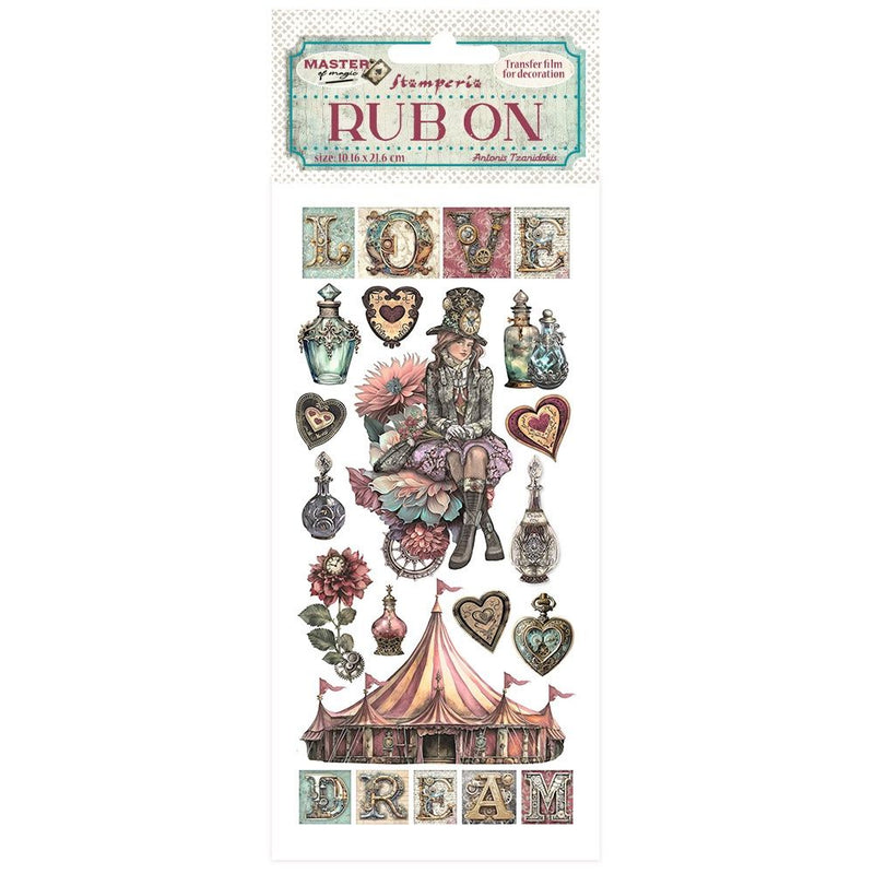 Stamperia Rub-On 4"X8.5" Circus Stencil