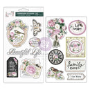 Prima Marketing Serene Petals Garden Whispers Chipboards Stickers 15 Pieces