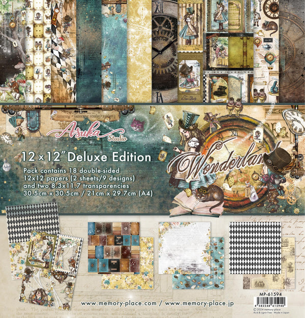 Asuka Studio Memory Place 12"X12" Wonderland Deluxe Edition Collection Paper Pack of 18