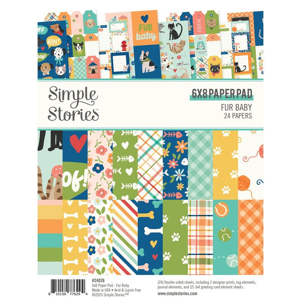 Simple Stories Fur Baby Dog/Cat 6"X8" Double-Sided Paper Pad