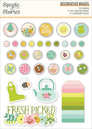 Simple Stories Tea Garden Decorative Brads & Chipboard
