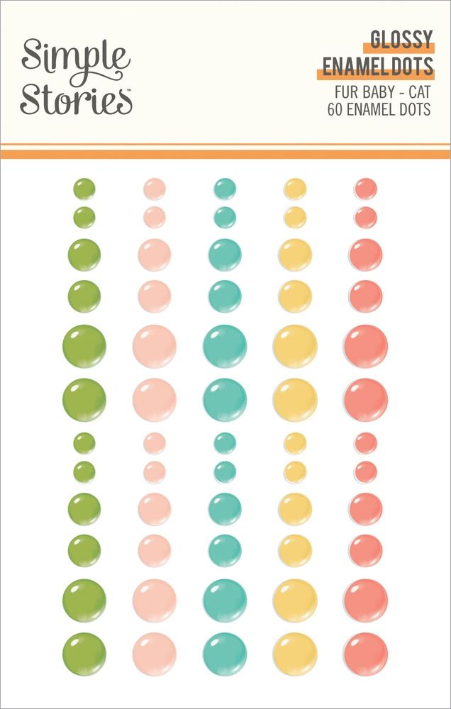 Simple Stories Fur Baby Cat Glossy Enamel Dots 60 Pieces