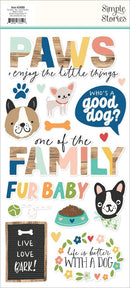 Simple Stories Fur Baby Dog Foam Stickers 37 Pieces