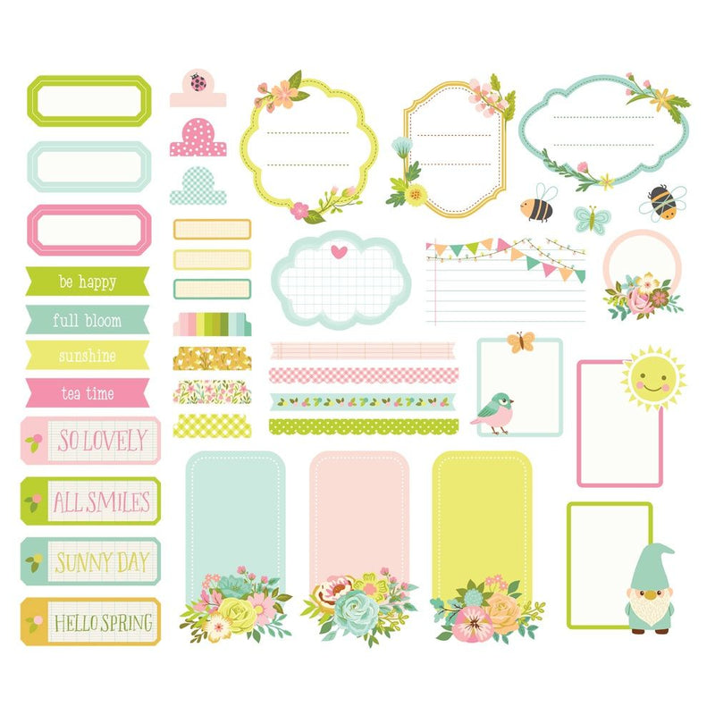 Simple Stories Tea Garden Bits & Pieces Journal 40 Pieces