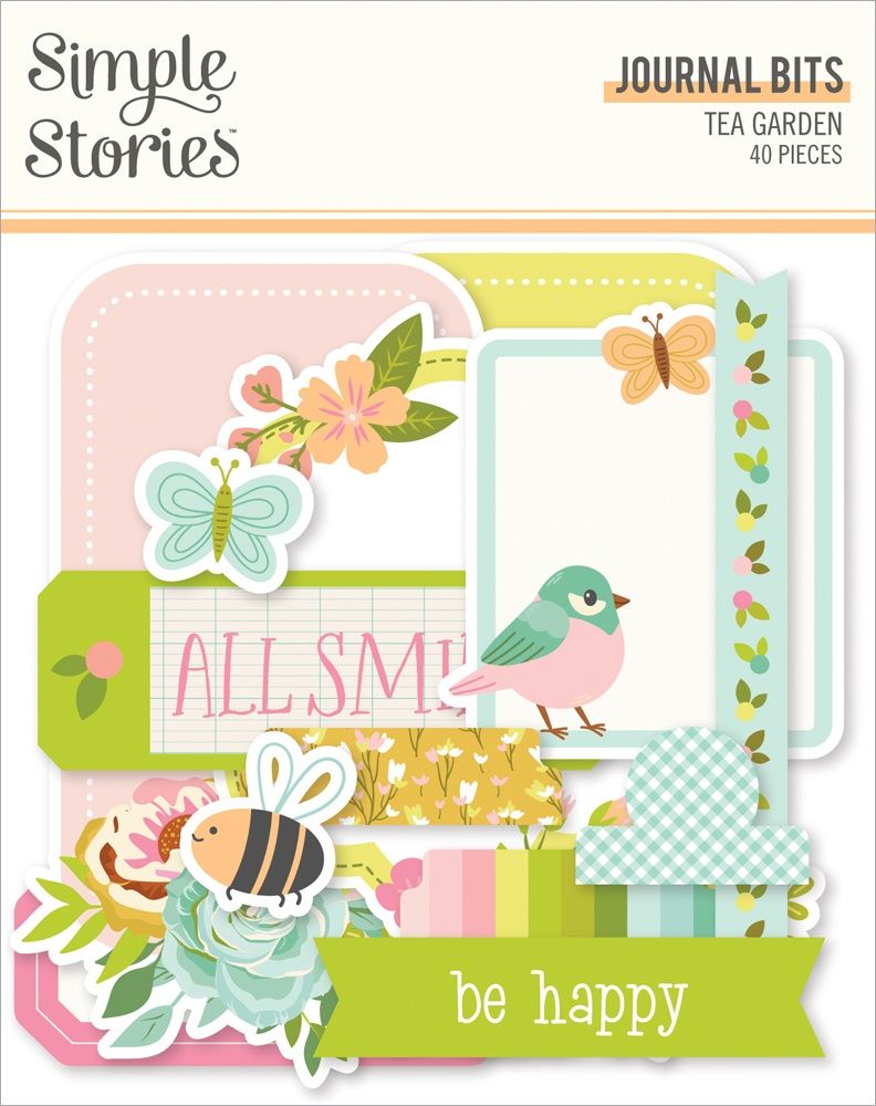 Simple Stories Tea Garden Bits & Pieces Journal 40 Pieces