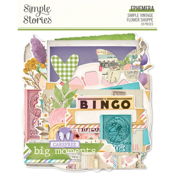 Simple Stories Vintage Flower Shoppe Ephemera 39 Piece