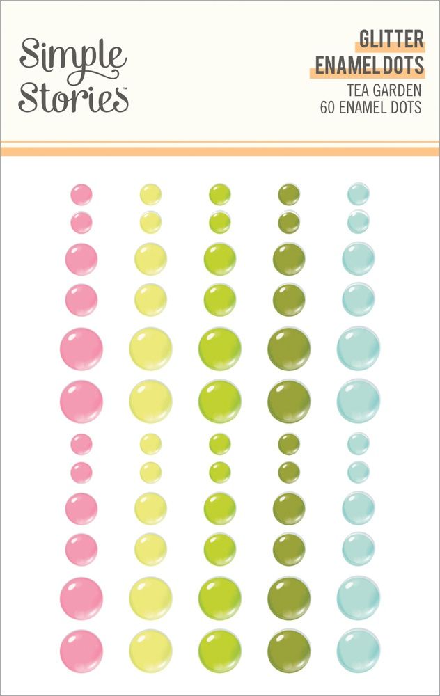 Simple Stories Tea Garden Glitter Enamel Dots 60 Pieces