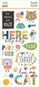 Simple Stories Fur Baby Cat Foam Stickers 40 Pieces