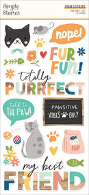 Simple Stories Fur Baby Cat Foam Stickers 40 Pieces