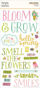 Simple Stories Tea Garden Foam Stickers 42 Pieces