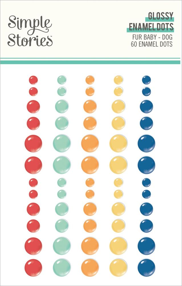 Simple Stories Fur Baby Dog Glossy Enamel Dots 60 Pieces