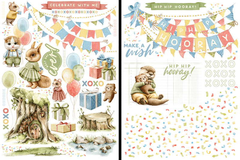 Graphic 45 Hip Hip Hooray Rub-On Transfers
