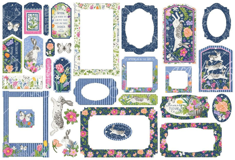 Graphic 45 Spring Is In The Air Chipboard Embellishments Tags & Frames