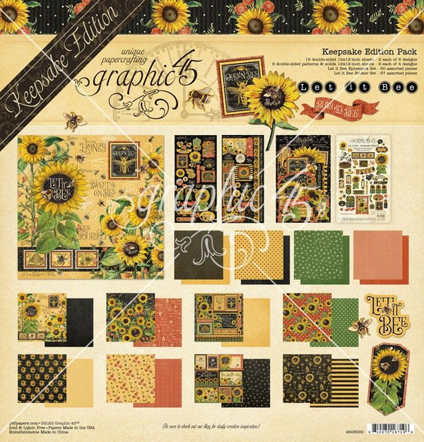 Graphic 45 Let It Bee Keepsake Edition Kit of 142 Pieces