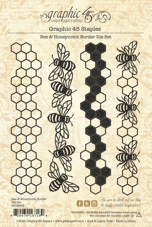 Graphic 45 Let It Bee Keepsake Edition Kit With Exclusive Metal Die Set