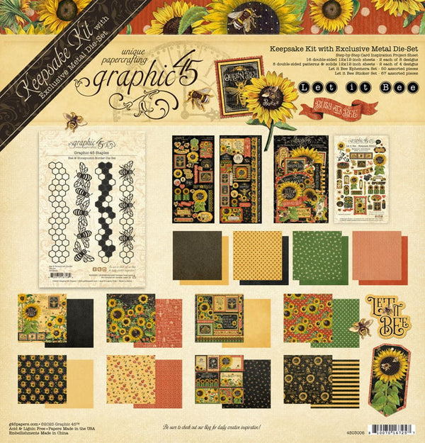 Graphic 45 Let It Bee Keepsake Edition Kit With Exclusive Metal Die Set