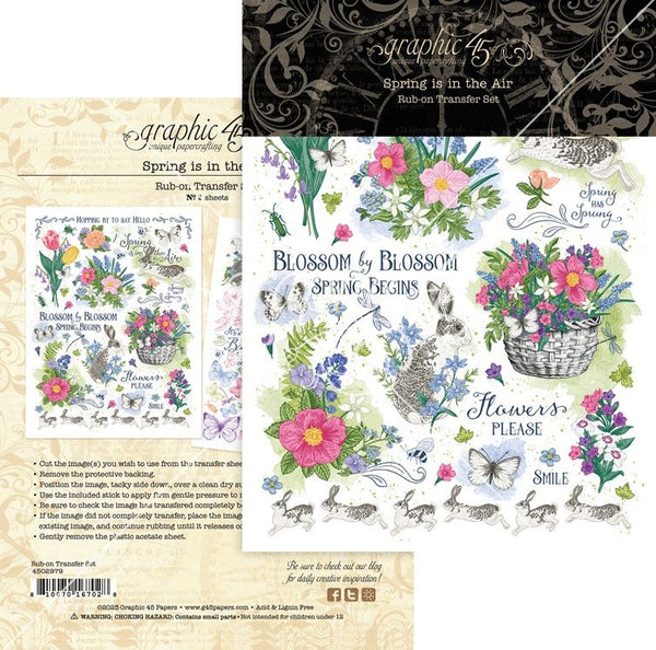 Graphic 45 Spring Is In The Air Rub-On Transfers