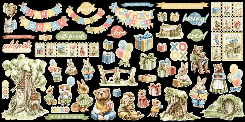 Graphic 45 Hip Hip Hooray Ephemera Pack of 65